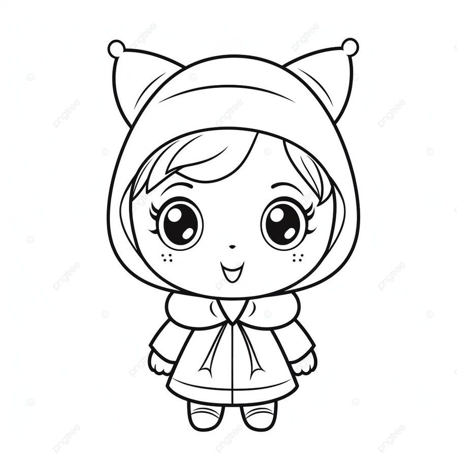 Dibujo de dibujos la linda niãa con gorro encapuchado para colorear png dibujos dibujo de niãa dibujo de sombrero dibujo de anillo png imagen para dcarga gratuita