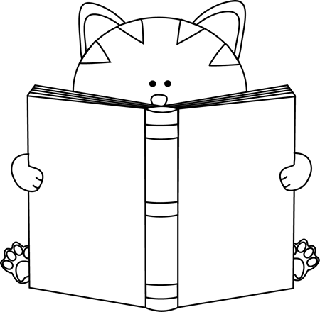 Black and white cat reading a book book clip t books to read cat reading