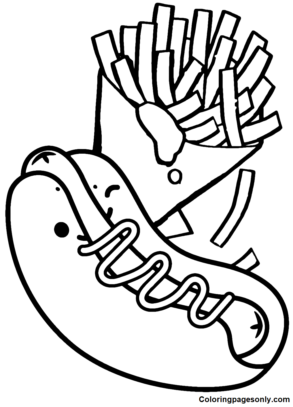 Hot dog coloring pages printable for free download