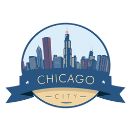 Chicago skyline badge png svg design for t