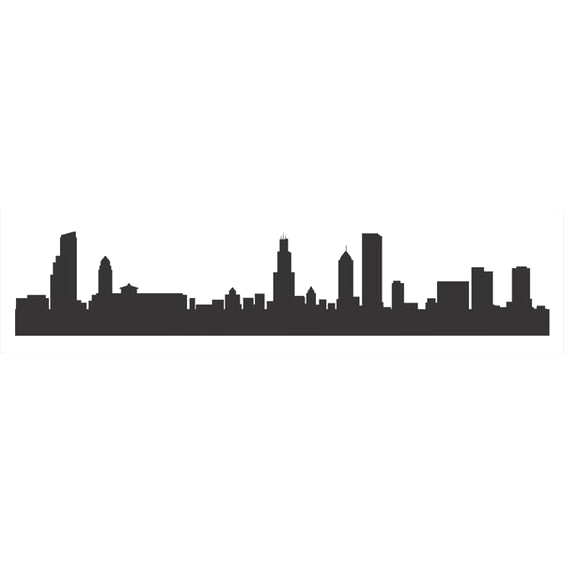 Chicago skyline silhouette stencil city