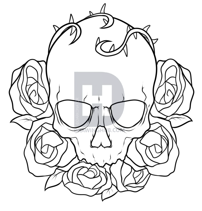 Here is a lesson that came out outstanding the detailing along in the skulls face is both intense aâ skull art drawing skull coloring pages skulls drawing