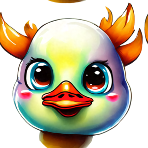 Download colorful cartoon duck head with smiling ducks png online