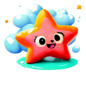 Download cute cartoon starfish with big smile on bubble png online