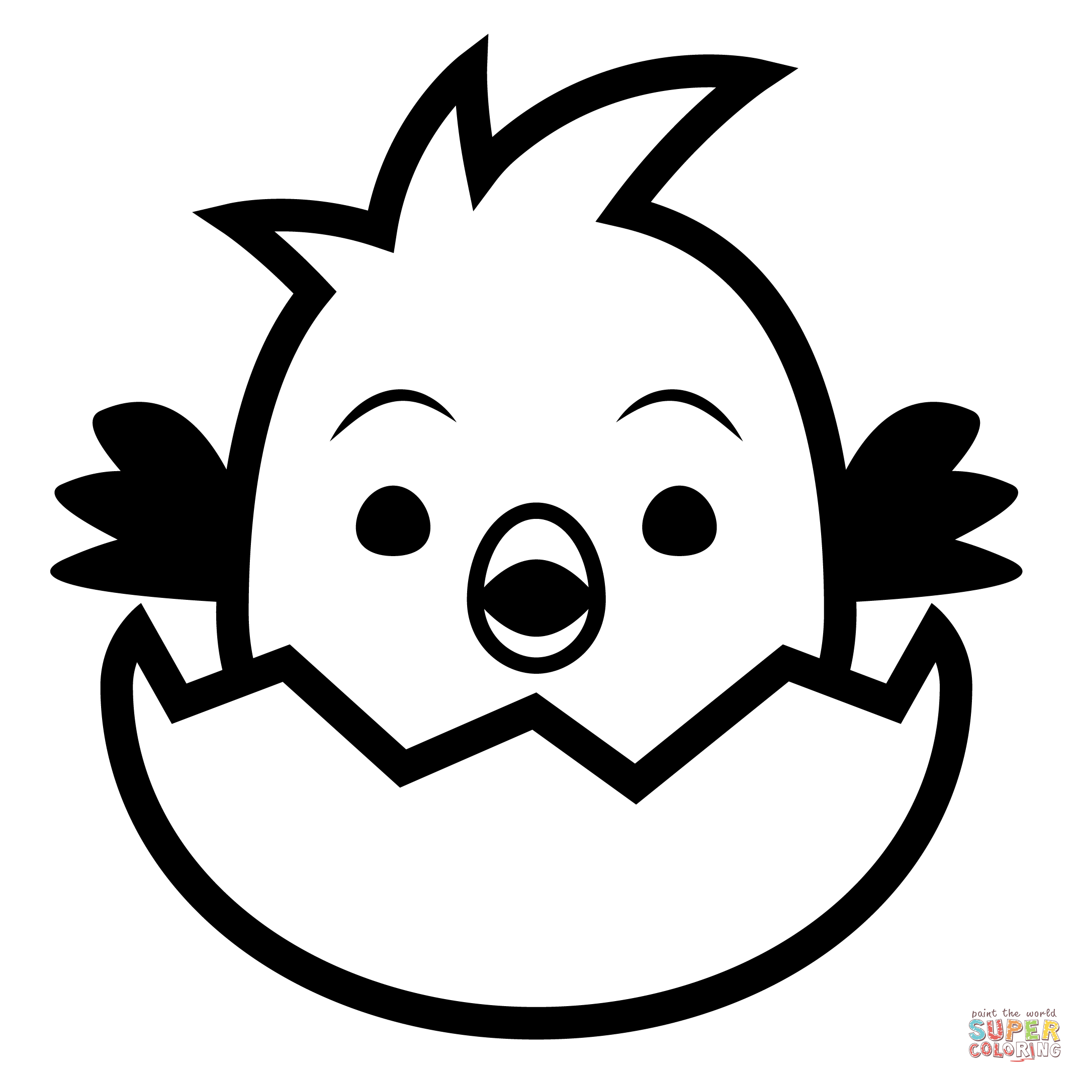 Hatching chick emoji coloring page free printable coloring pages