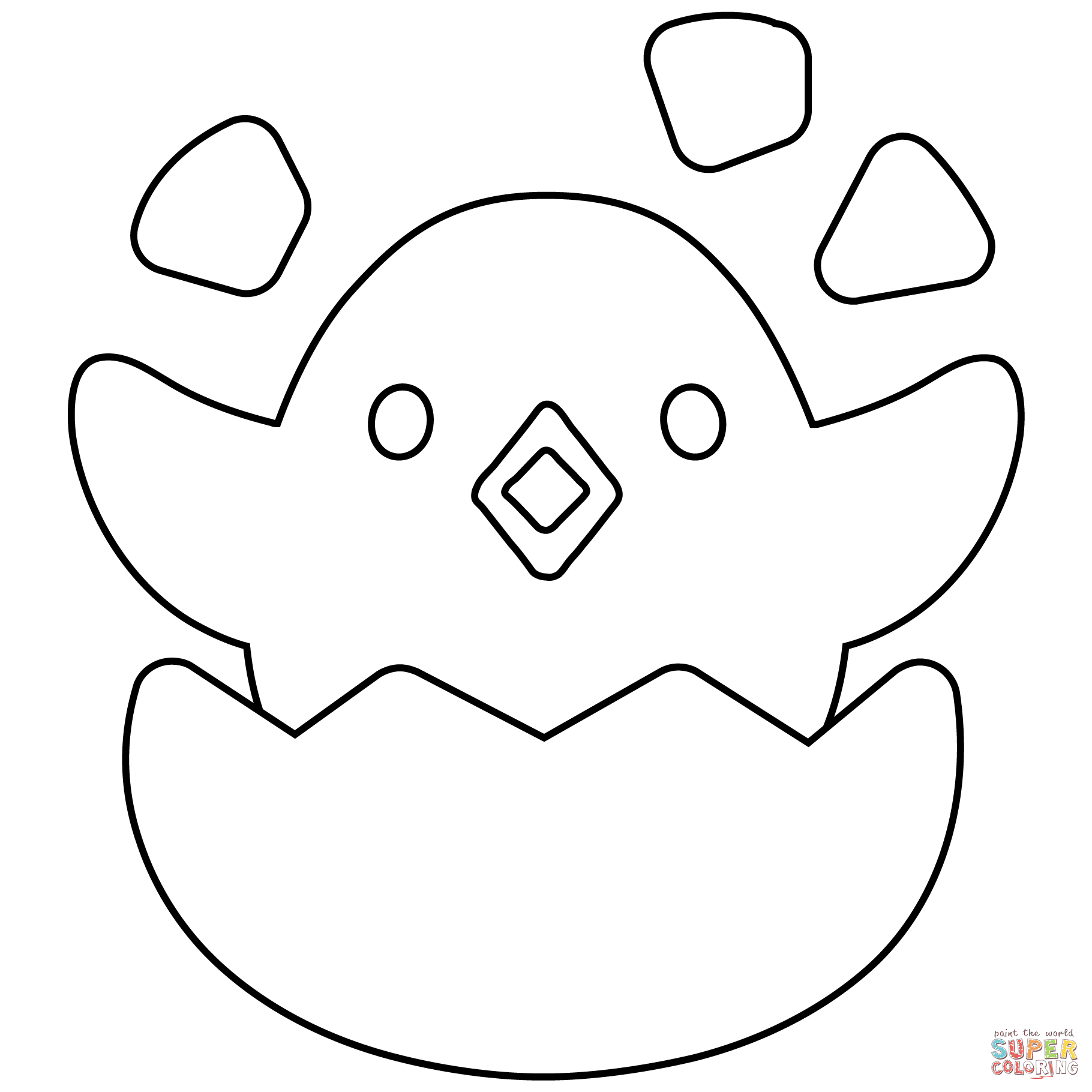 Hatching chick emoji coloring page free printable coloring pages