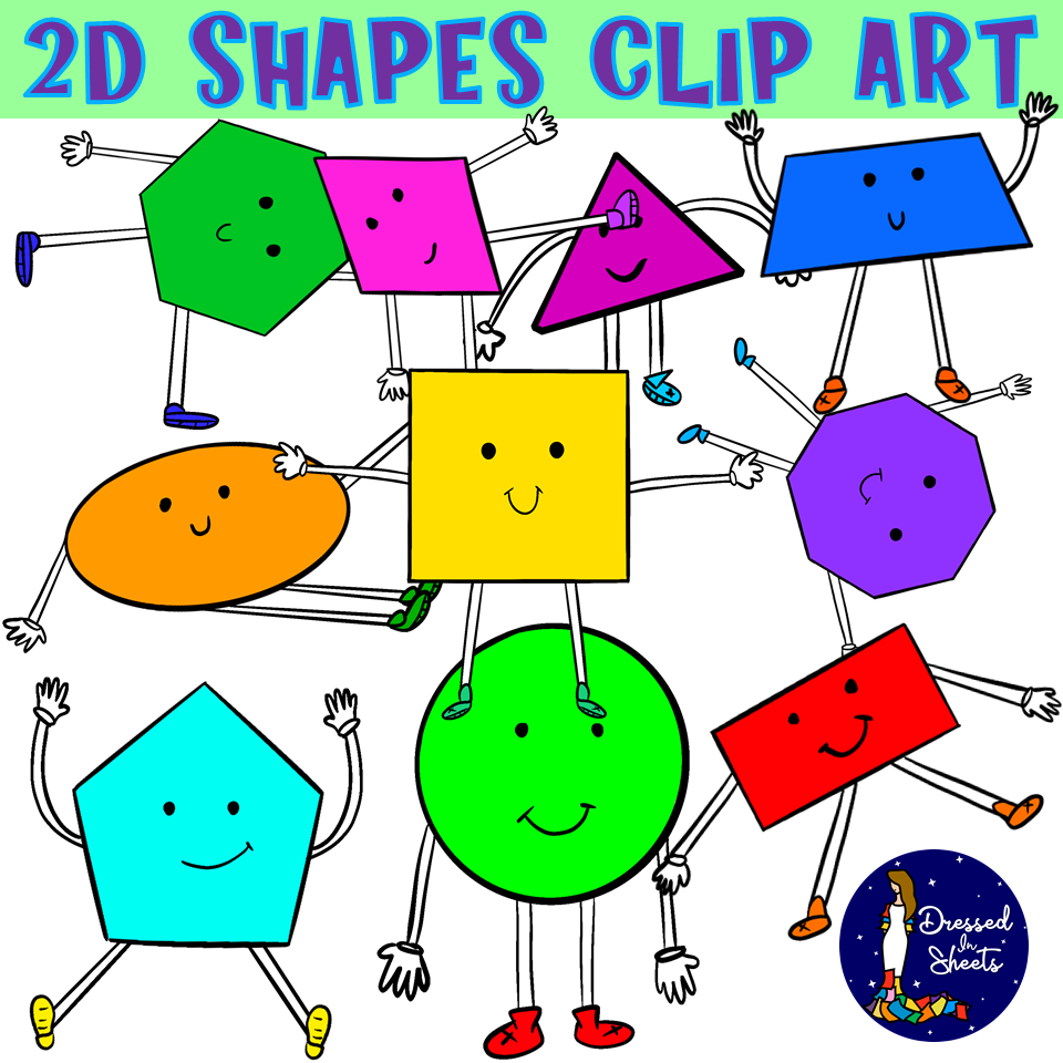 D shapes clip art made by teachers