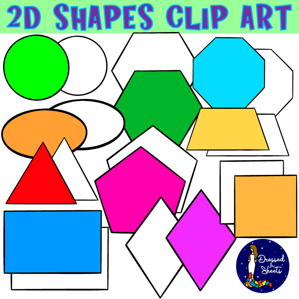 D shapes clip art made by teachers
