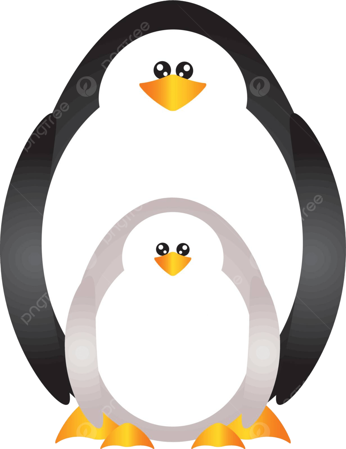 Penguin mother and baby png transparent images free download vector files
