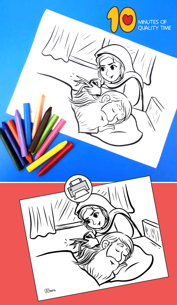 Delilah cutting samsons hair coloring page â minutes of quality time