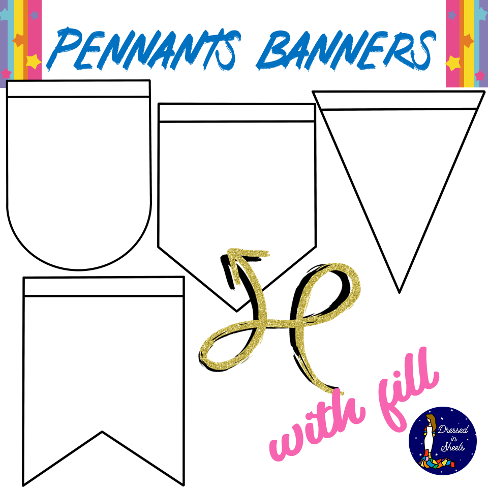 Printable pennant banner templates made by teachers