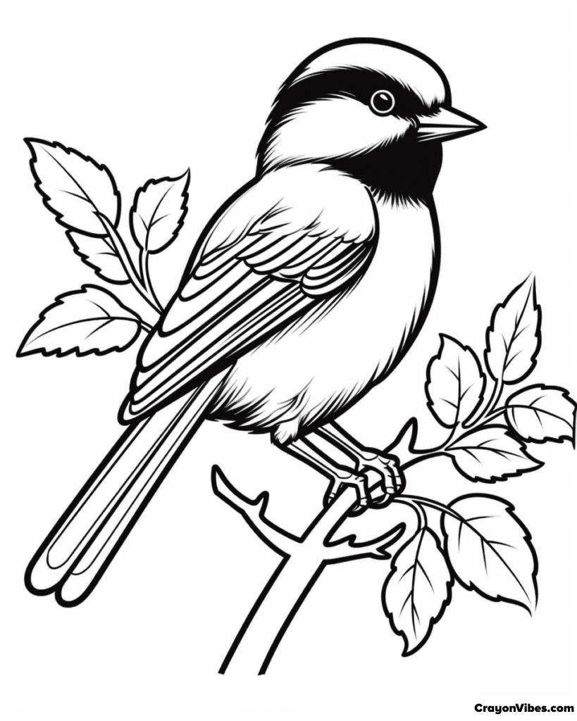 Free printable chickadee coloring pag for kids and adults coloring pag coloring pag for kids chickadee