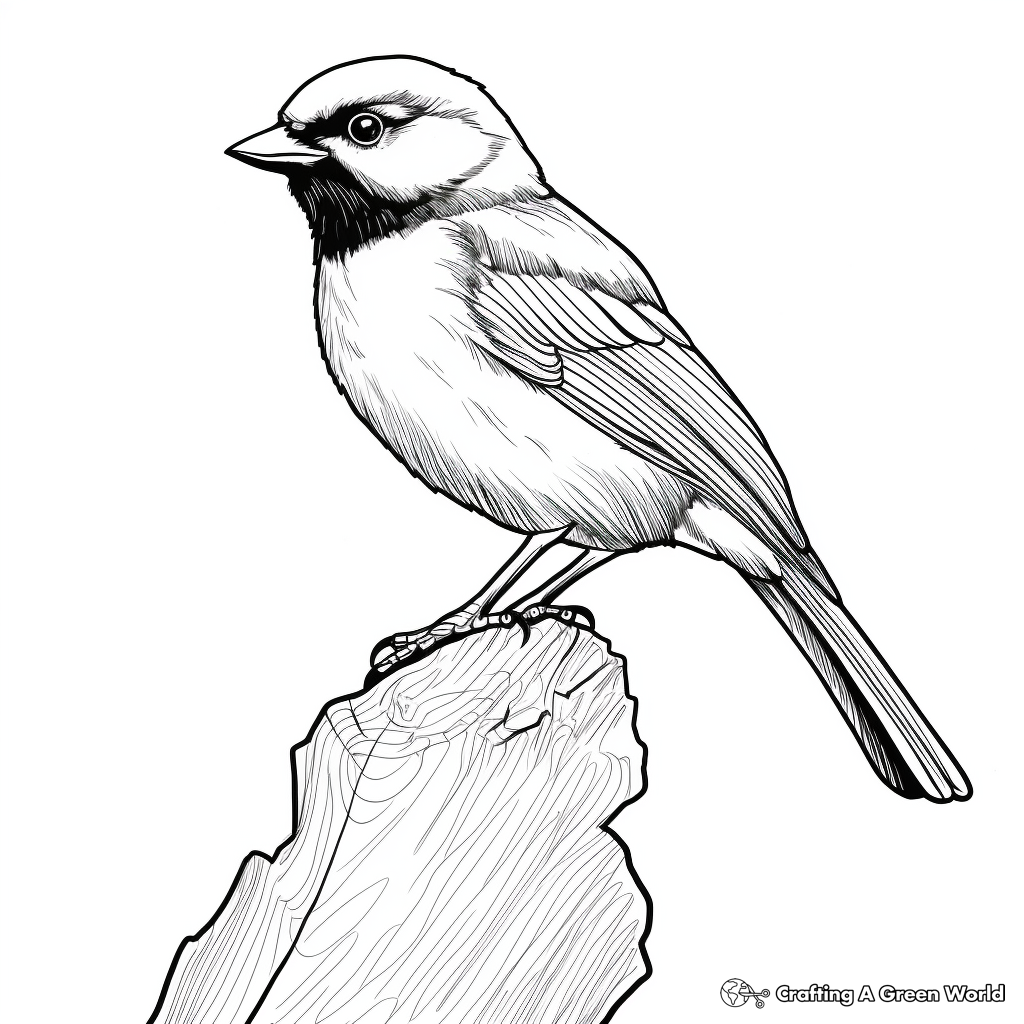 Black capped chickadee coloring pages