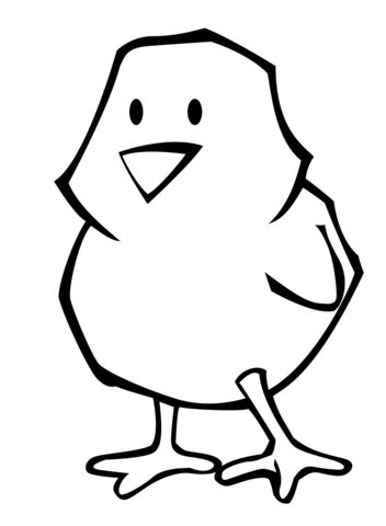 Chick black and white coloring page free printable coloring pages