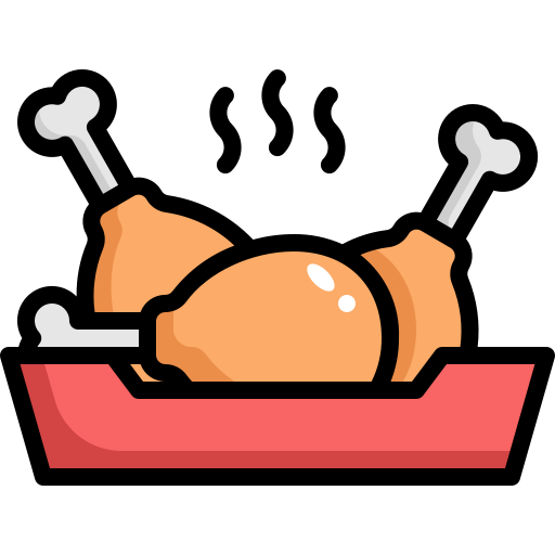 Fried chicken generic outline color icon