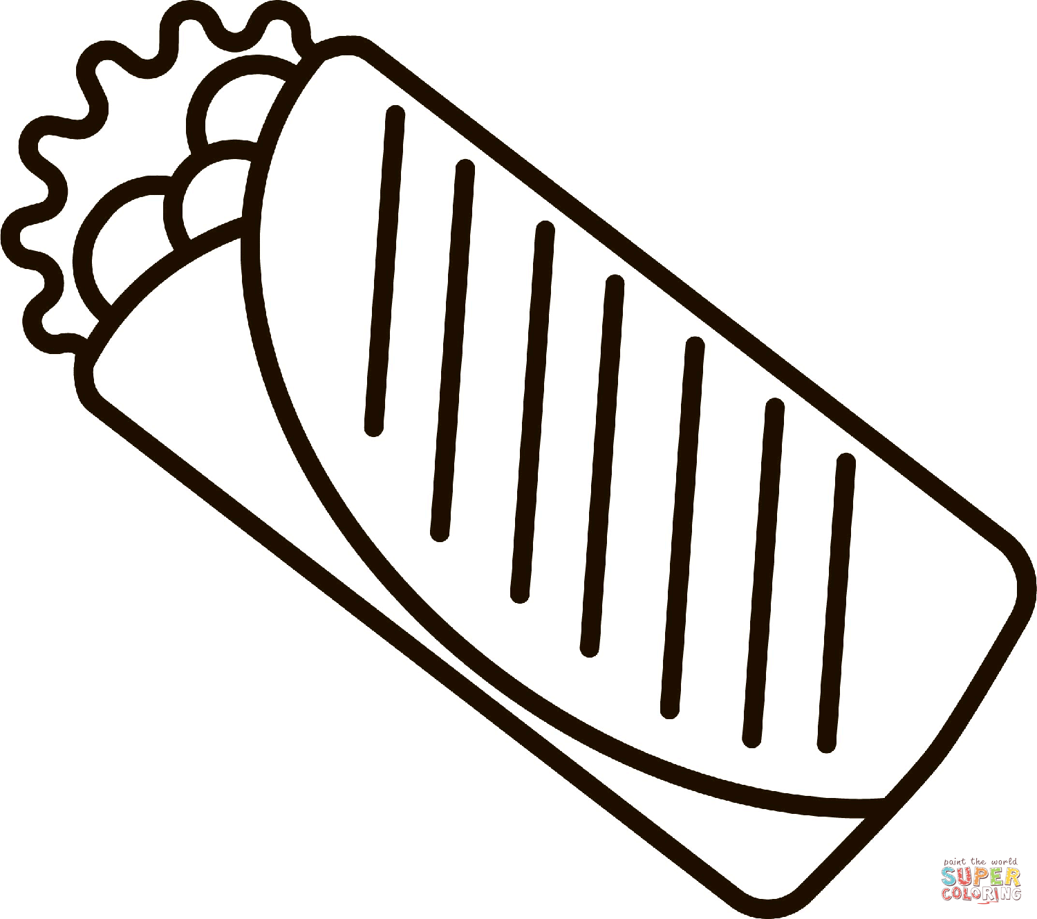 Burrito coloring page free printable coloring pages