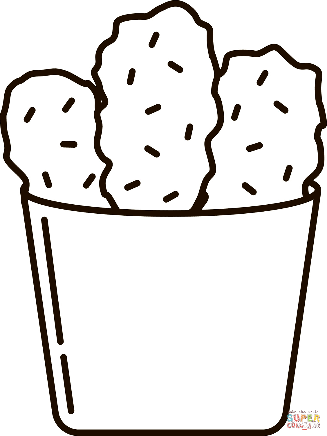 Chicken nuggets coloring page free printable coloring pages