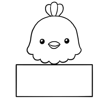 Premium vector chicken cartoon animal cute kawaii doodle coloring page drawing