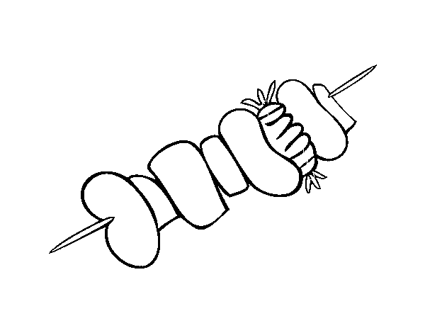 Meat skewer coloring page