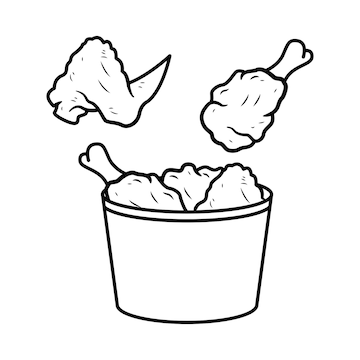 Premium vector fried chicken line art