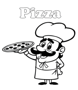 Pizza coloring pages playing learning