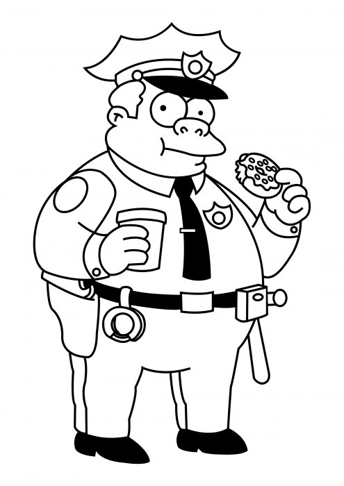 Clancy wiggum coloring pages the simpsons coloring pages