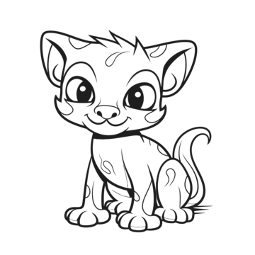 Cute kitten coloring page for kids basic simple cute cartoon learning outline isolated on white background children s coloring page png transparent image and clipart for free download