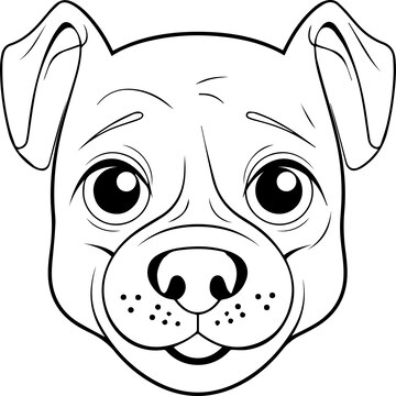 Premium vector cute puppy dog illustration dog coloring page for kids and adults puppy mascot logo puppy vector