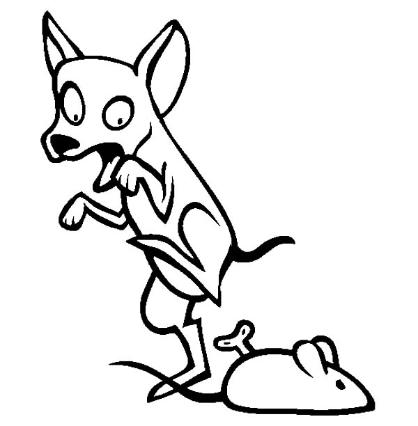 Chihuahua dog surprised to see mouse toy coloring pages animal coloring pages puppy coloring pages dog coloring page