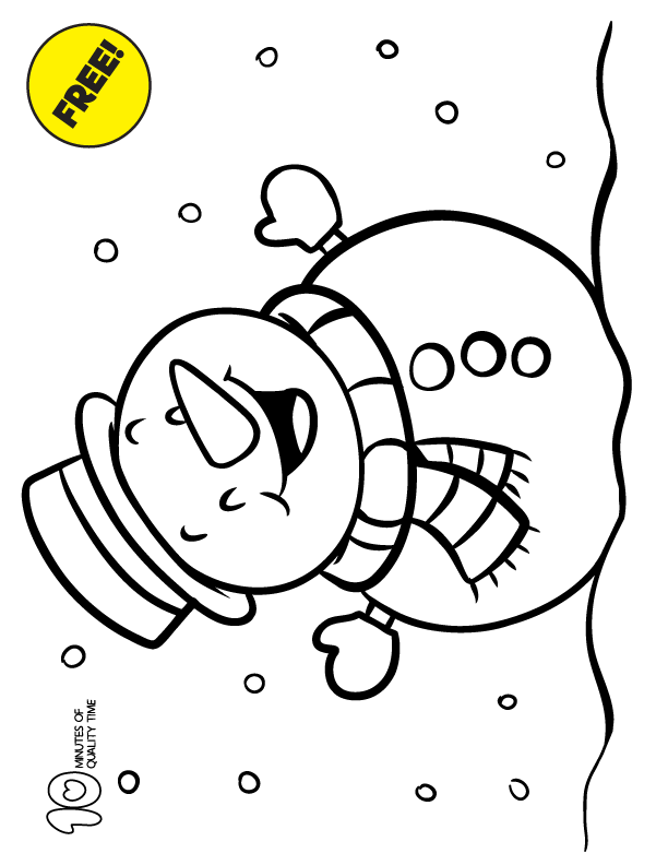 Snowman coloring page â minutes of quality time