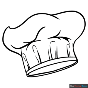 Chef hat coloring page easy drawing guides