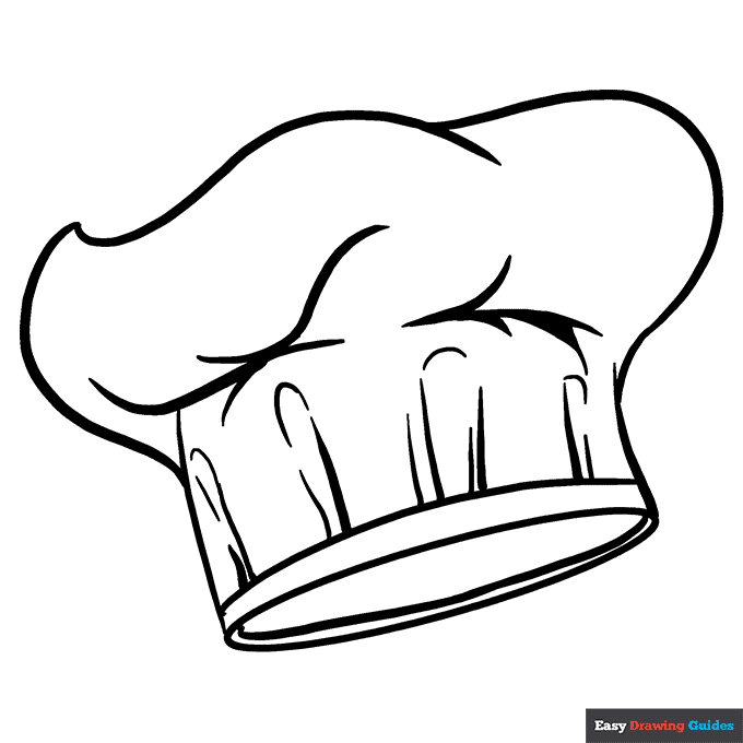 Chef hat coloring page easy drawing guides