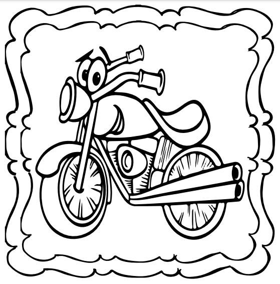 Motorcycles coloring book for kids made by teachers