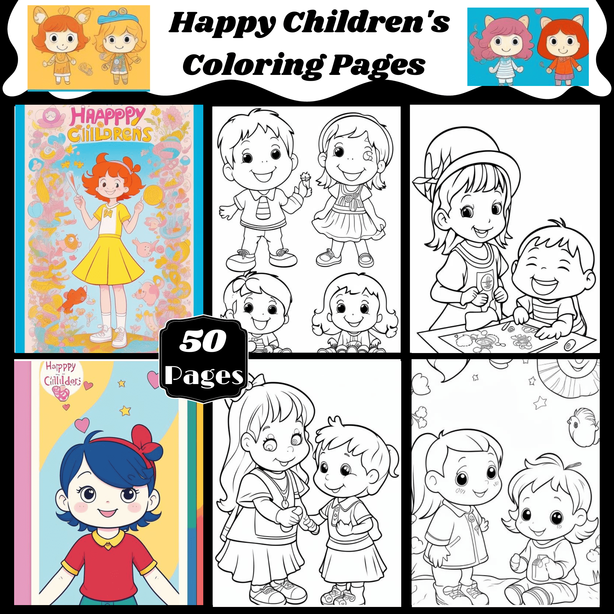 Happy childrens coloring pages for kids made by teachers