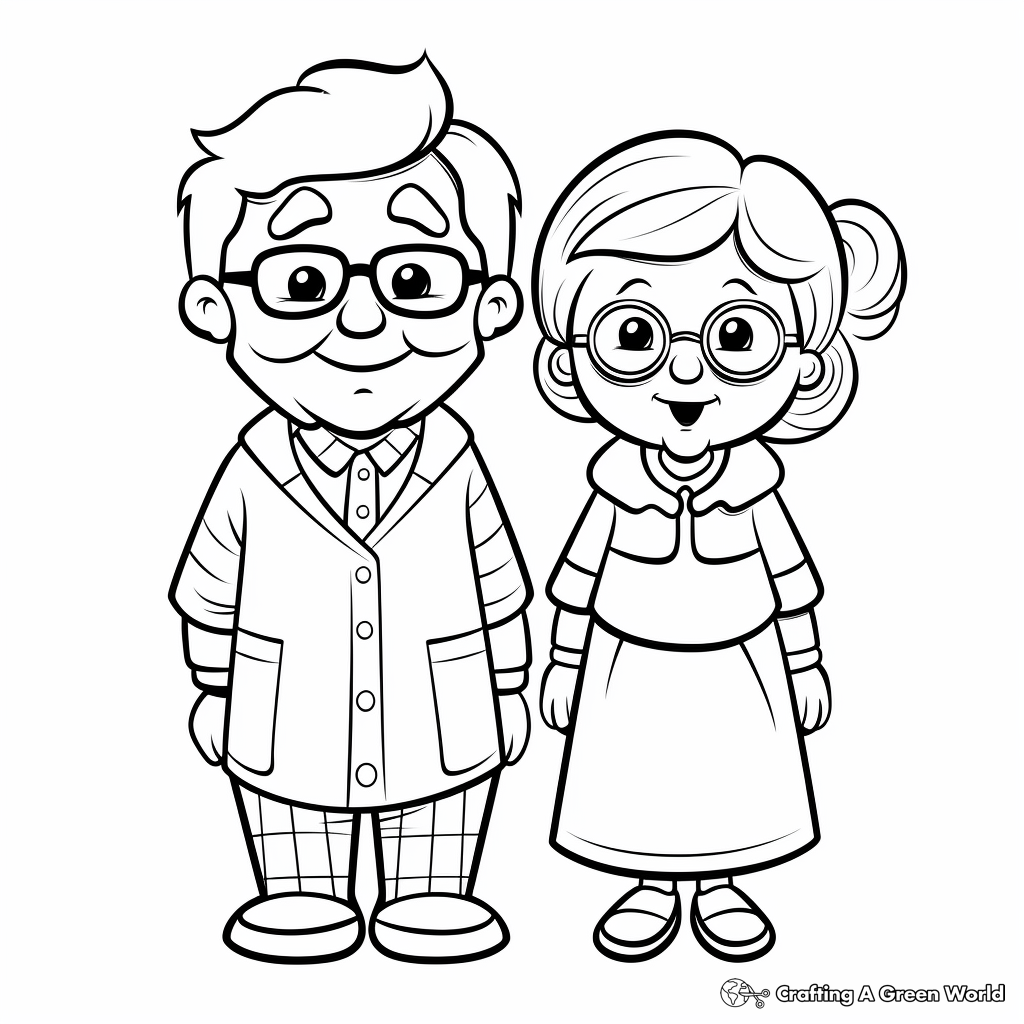 Grandparents day coloring pages