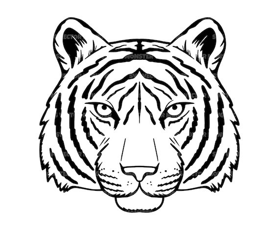 Tiger head svg tiger svg wildcat svg vector cut file for cricut silhouette pdf png eps dxf decal stencil sticker vinyl pin download now