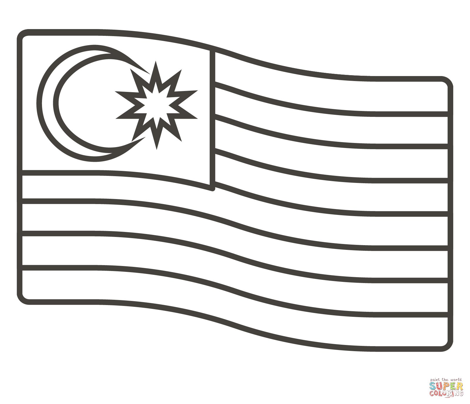 Malaysia flag coloring page free printable coloring pages