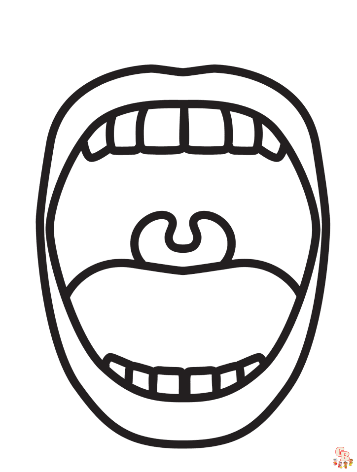 Printable mouth coloring pages free for kids and adults