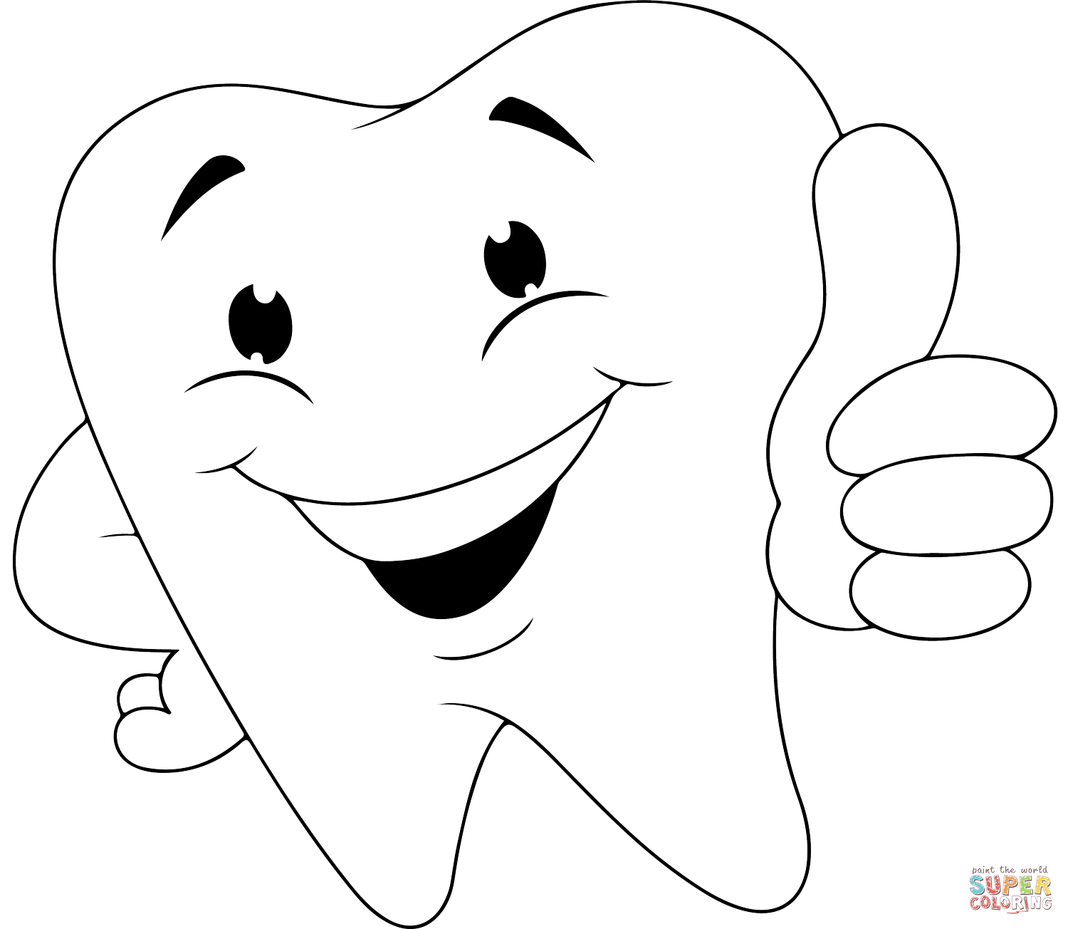 Smiley tooth coloring page free printable coloring pages