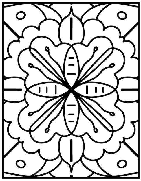 Premium vector simple mandala coloring page with easy and simple mandala patterns for kids or adults