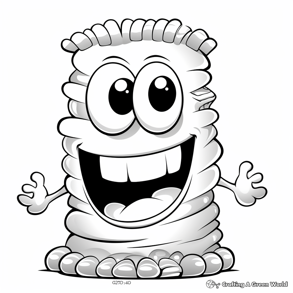 Gummy worm coloring pages
