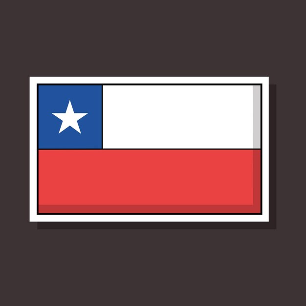 Premium vector flag of chile vector sticker design