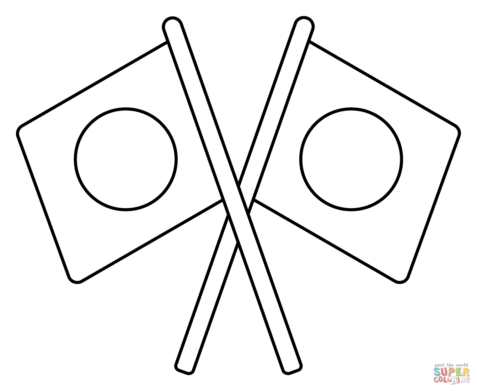 Crossed flags emoji coloring page free printable coloring pages