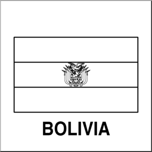 Clip art flags bolivia bw i