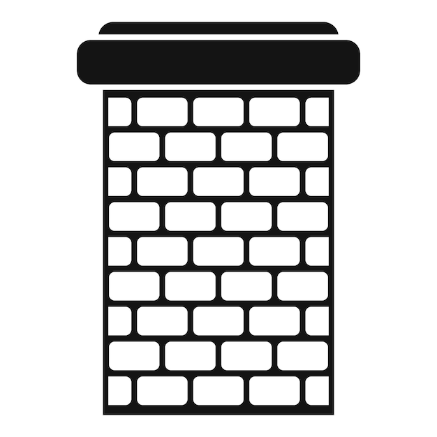 Premium vector brick chimney icon simple vector house roof stack fireplace