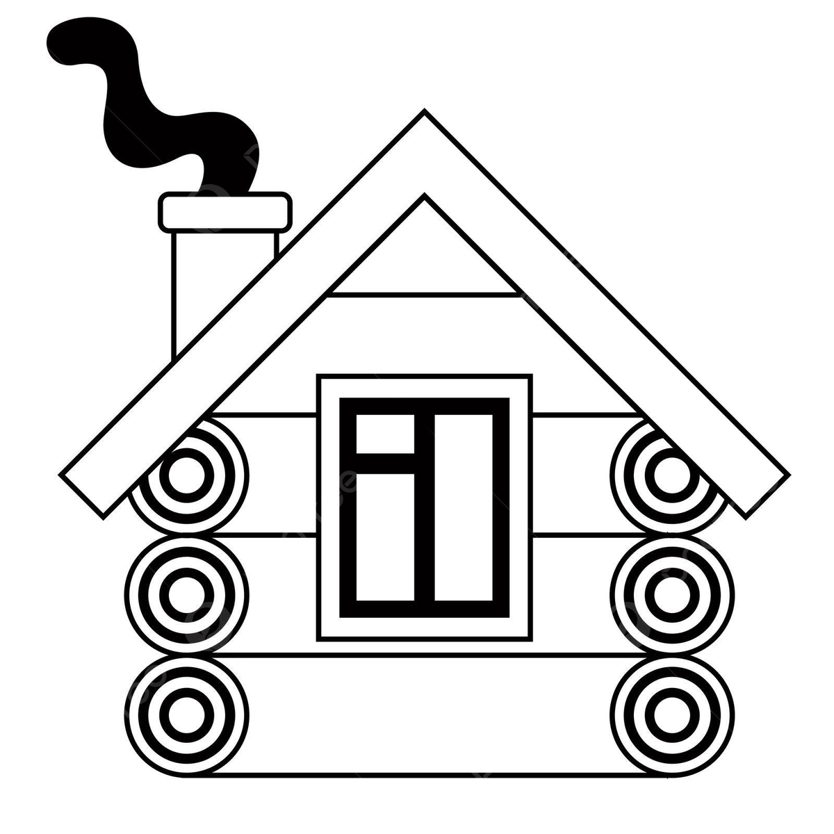 Linear icon of an old wooden house door rural chimney vector door rural chimney png and vector with transparent background for free download