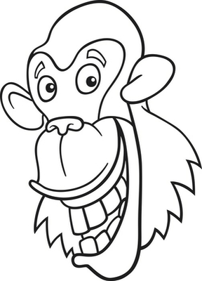 Throw pillow chimpanzee for coloring book