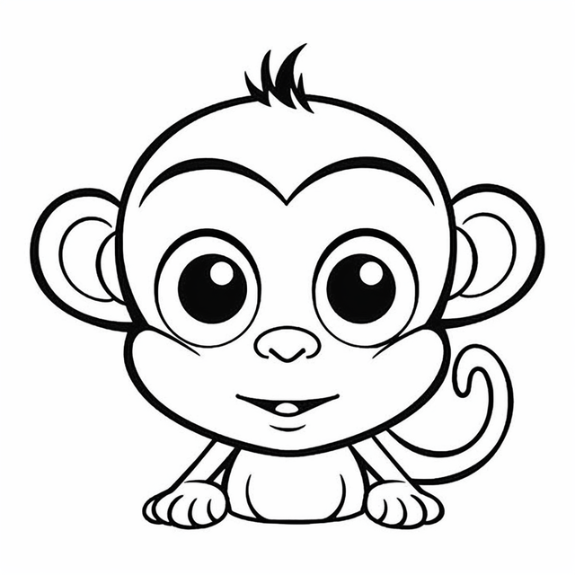 Monkey coloring page colored illustration monkey design ape vector monkey drawing rat drawing key drawing png and vector with transparent background for free download