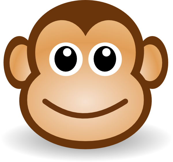 Happy monkey face clip art at