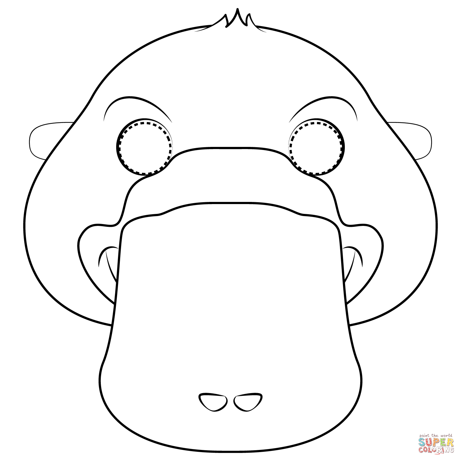 Platypus mask coloring page free printable coloring pages